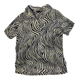 Rails Zebra Button Up Top Size Small